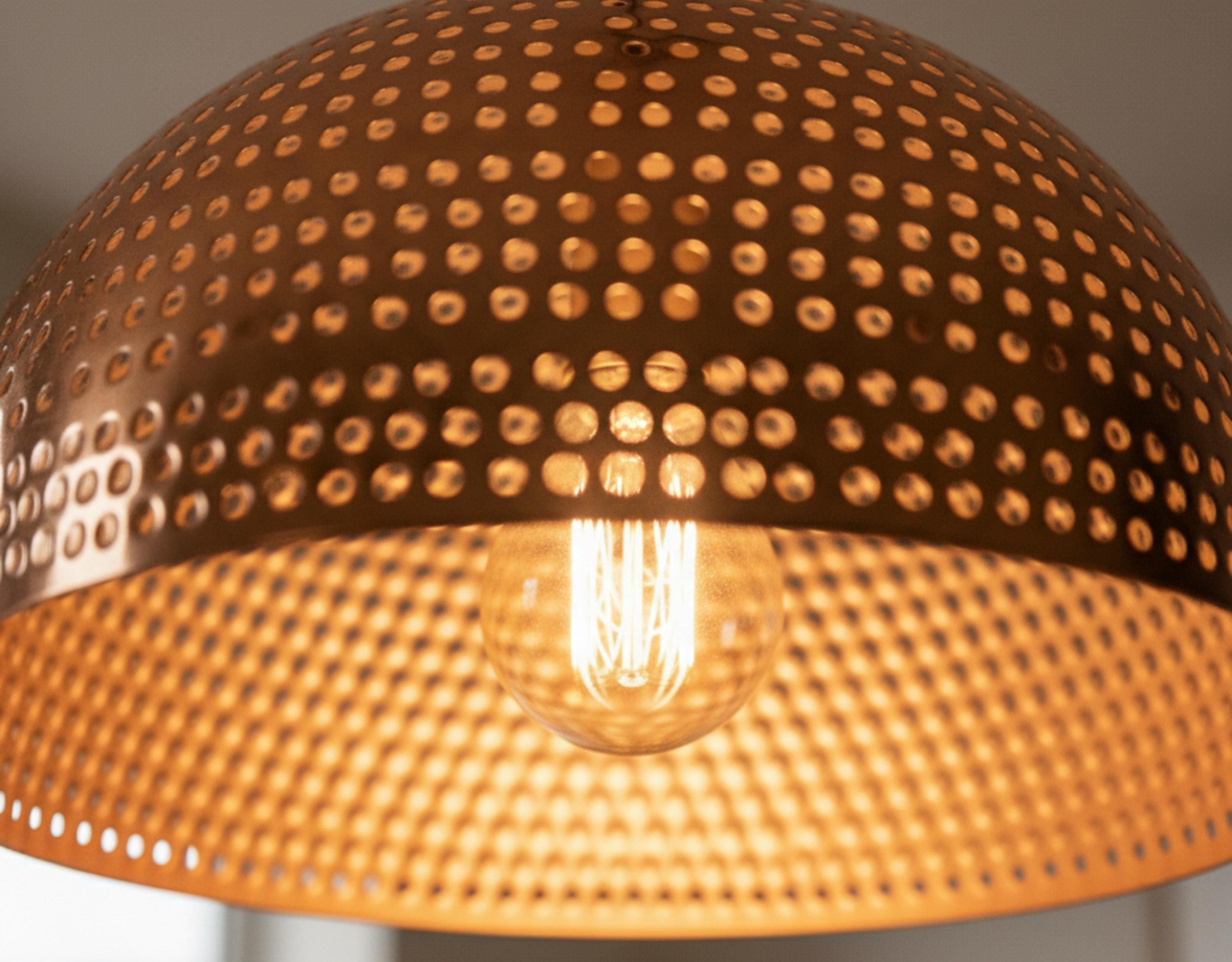 Set OFf 2 Copper Dome Pendant Light: Coastal Kitchen Lighting