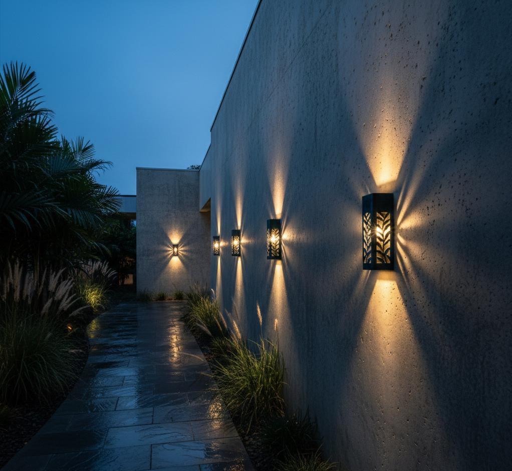 2 Handmade Oxidized Copper Wall Sconce Set, Bleu Patina Exterior Light