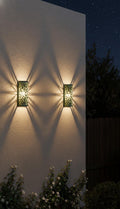 Set of 2 oxidized Copper Wall Sconce Set, Green Patina Exterior Lighting