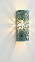 Oxidized Outdoor Copper Wall Sconce, Handmade green Patina Wall Light for Exterior Décor