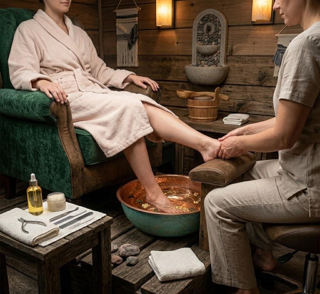 Verdigris Copper Pedicure Bath Bowl | Foot Soak Relaxation Tub, Solid Copper Basin