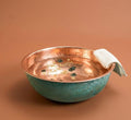 Verdigris Copper Pedicure Bath Bowl | Foot Soak Relaxation Tub, Solid Copper Basin
